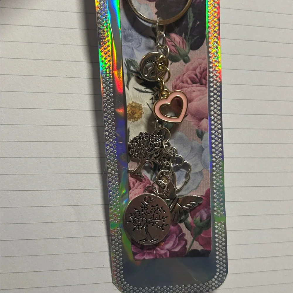 Silver keychain “Life is a‎ gift” charms